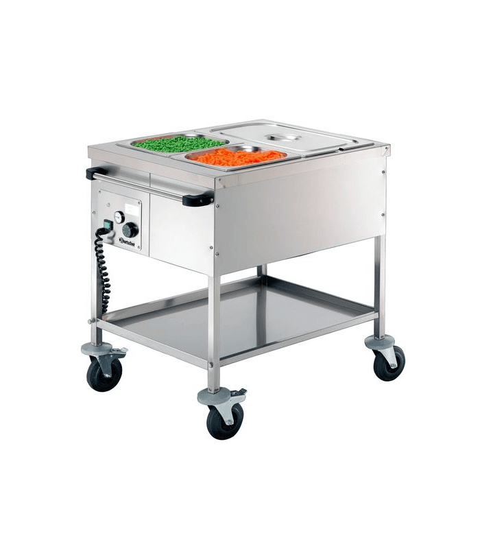 Chariot bain-marie bacs GN1/1 - 2 X GN 1/1