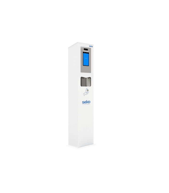 Distributeur désinfection mains - contrôle masque et température