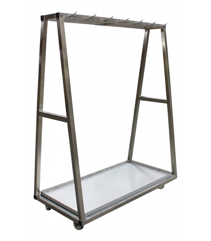Chariot pour quartiers et carcasses en inox - 11 dents inox AISI 304