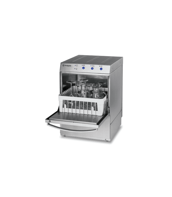 Lave-verres panier 350x350 avec doseur de liquide de lavage et pompe de vidange