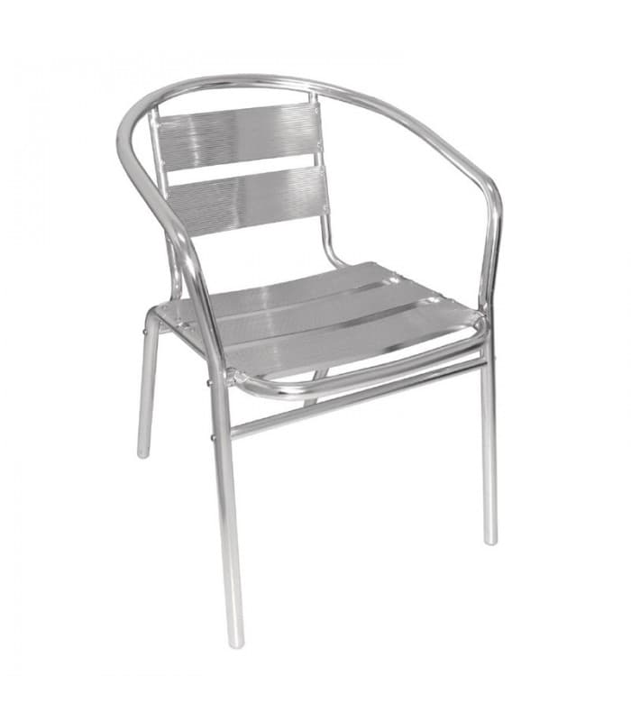 Lot de 4 fauteuils en alu empilables