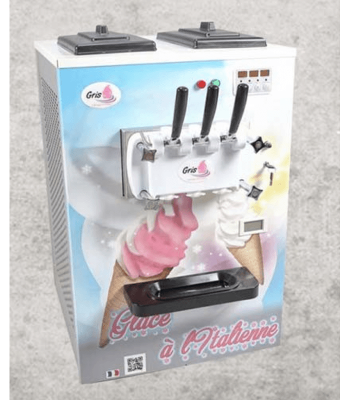 Machine à glace soft de comptoir à poser 2 parfums + 1 mélange