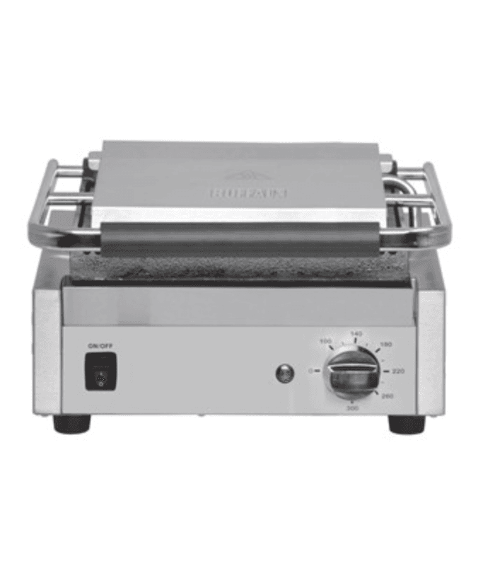 Grand grill de contact simple rainuré/rainuré - Moyen modèle