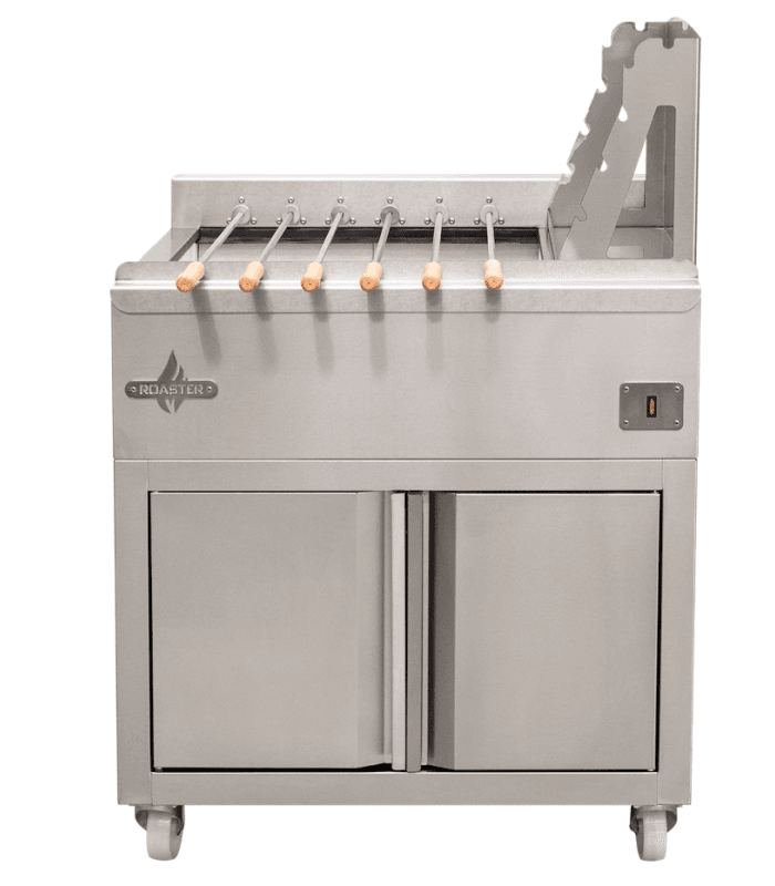 Churrasco professionnel Ă charbon de bois 6 ou 9 broches - 6 broches