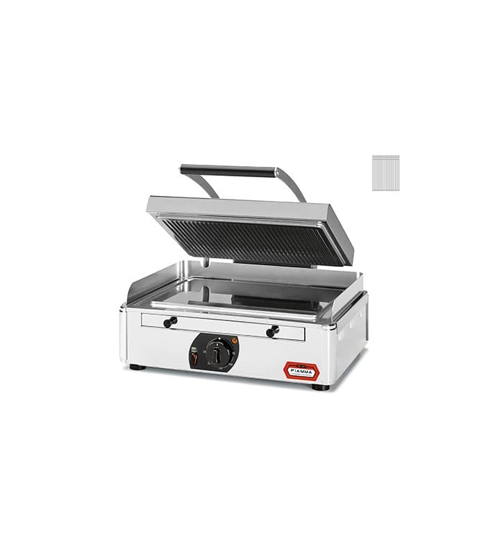Grill de contact produisant plus de chaleur et plus économique - Rainurée/Rainurée