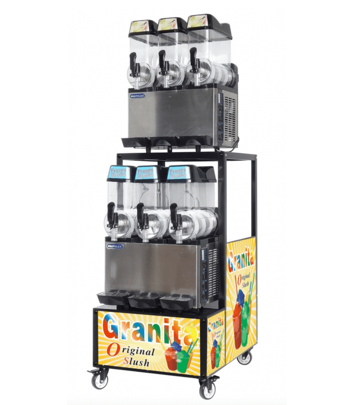 Stand complet à granitas avec 2 machine à 3 réservoirs - Sovauda - 1 machine à 3 réservoirs
