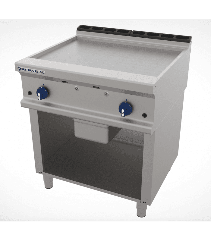 Grill chrome gaz sur socle largeur 800mm
