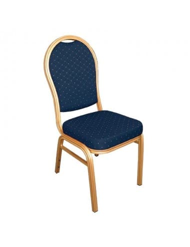 Chaises de banquet en aluminium à dossier arrondi Bolero bleues
