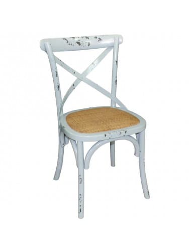 Chaises en bouleau bleu antique avec dossier croisé Bolero (Lot de 2)