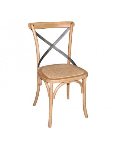 Chaises en chêne naturel avec dossier croisé Bolero (Lot de 2)