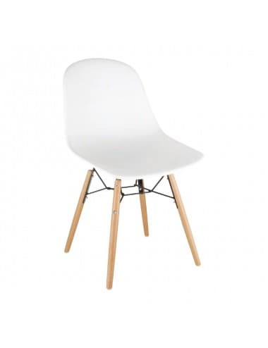 Chaises moulées PP blanche avec structure métallique Bolero (Lot de 2)
