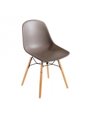 Chaises moulées PP café avec structure métallique Bolero (Lot de 2)