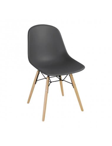 Chaises moulées PP grise avec structure métallique Bolero (Lot de 2)