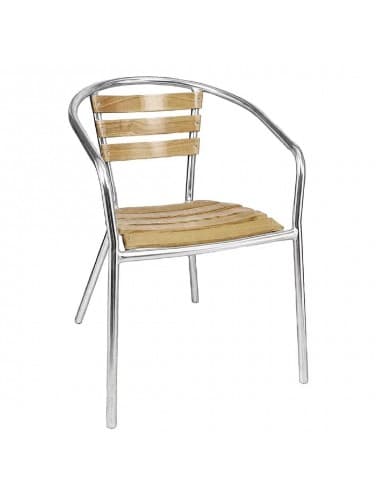 Fauteuils en frêne et aluminium Bolero 730mm (Lot de 4)