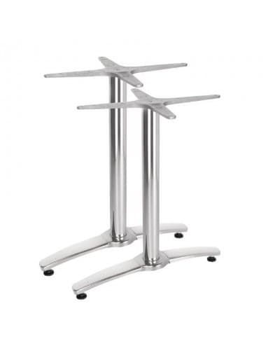 Pied de table double aluminium Bolero
