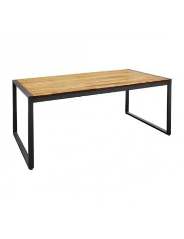 Table industrielle rectangulaire acier et acacia Bolero 180cm