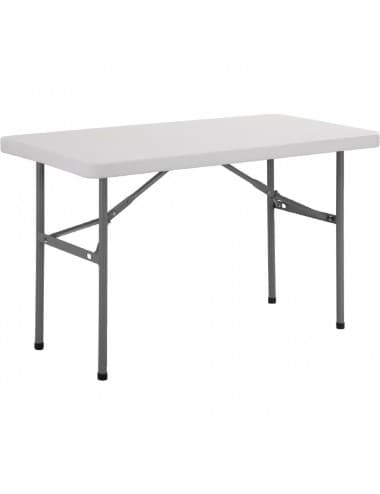 Table rectangulaire pliante blanche Bolero 1220mm