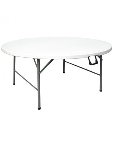 Table ronde pliable au centre Bolero blanche 1530mm