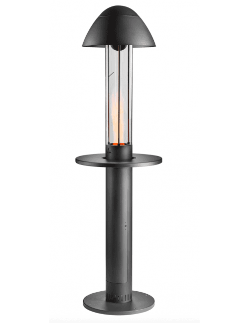 Chauffe terrasse à pellets avec table de 65 cm et chapeau de 55cm