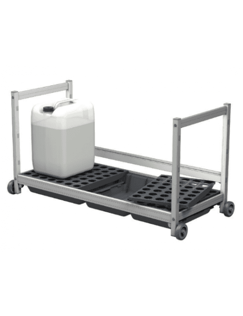 Chariot sous table équipé de bacs de rétention - 657 mm