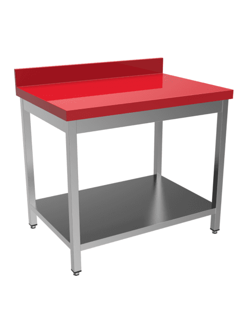 Table avec dessus en polyéthylène rouge pour la découpe - 1800mm