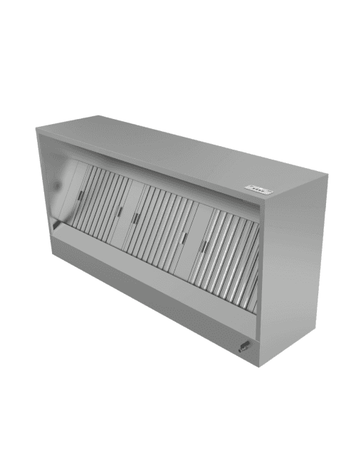 Hotte complète avec moto-ventilateur et éclairage profondeur 950mm - 2400mm