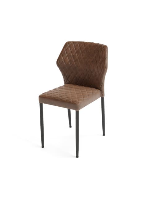 Lot de 4 chaises empilables en cuir synthétique (noir/marron) ou velours (vert/jaune/rose) - Noir