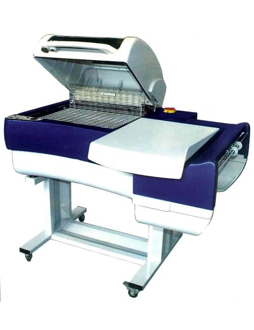 Soudeuse en L pour film alimentaire format bac gastro avec chariot support