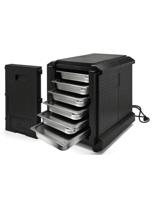 Conteneur isotherme avec plaque électrique chauffante, capacité 49 L