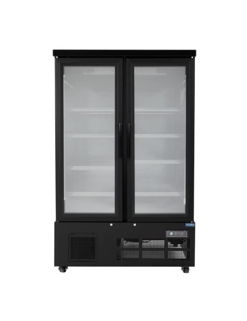 Vitrine réfrigérée avec 2 portes pour produits frais coloris noir