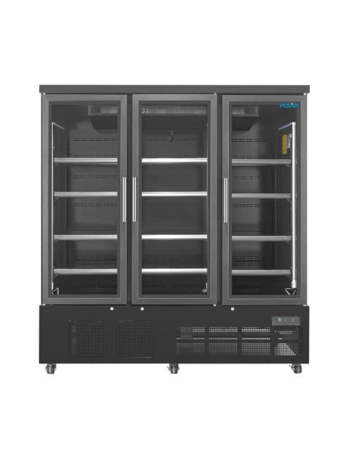 Vitrine réfrigérée avec 3 portes pour produits frais coloris noir