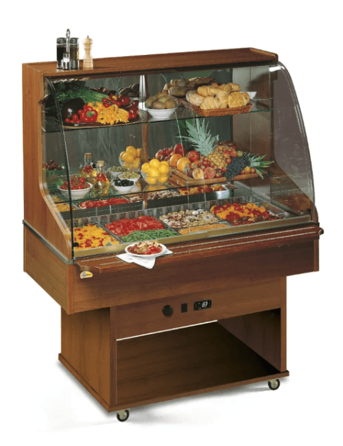 Buffet mural réfrigéré en bois massif