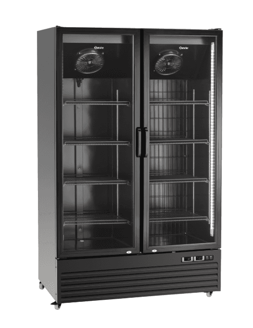 Réfrigérateur Congélateur 2 portes vitrées coloris noir