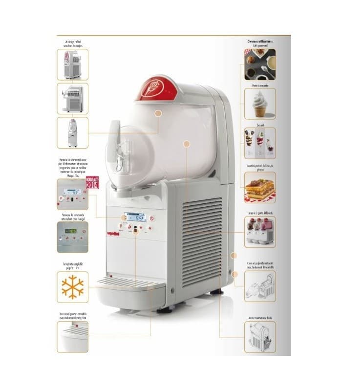 Distributeur de glace italienne fabrication très rapide moins 1h - MINIGELPLUS3