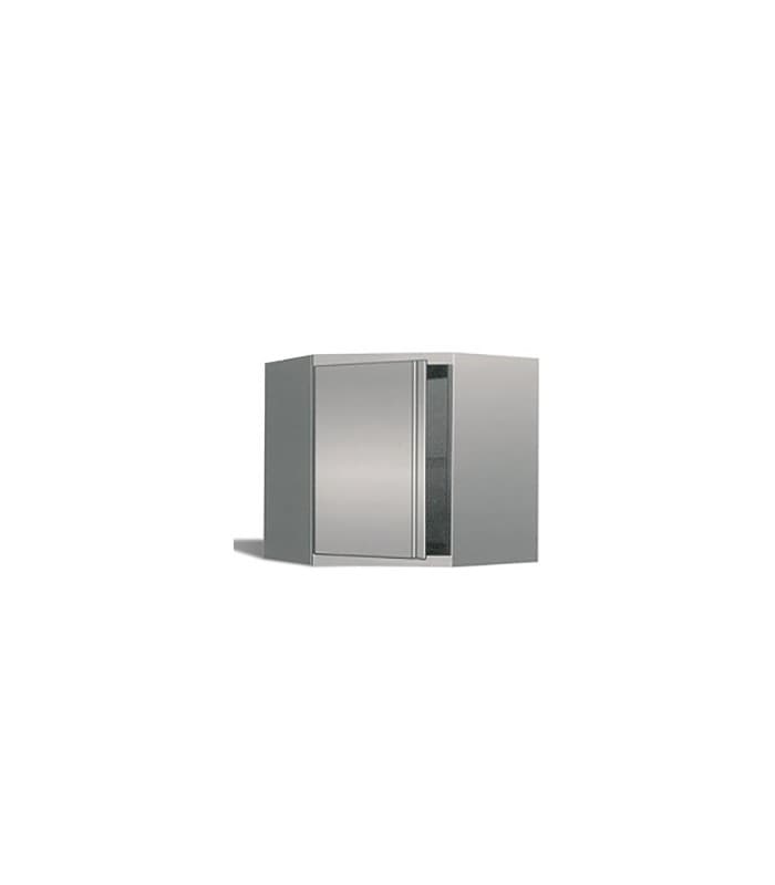 Armoire d'angle en acier inoxydable Ă porte battante pour cuisine pro