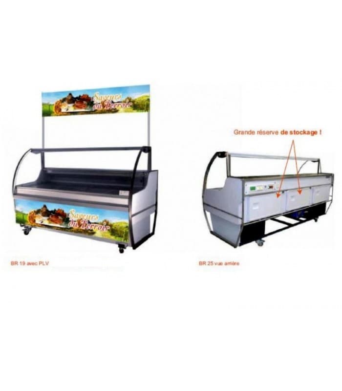 Location vitrine traiteur positive avec réserve vitrine traditionnelle