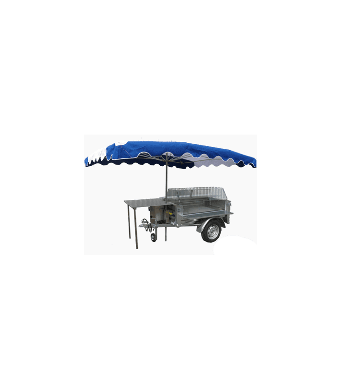 Etal de marché refrigéré sur remorque, vitre bombée