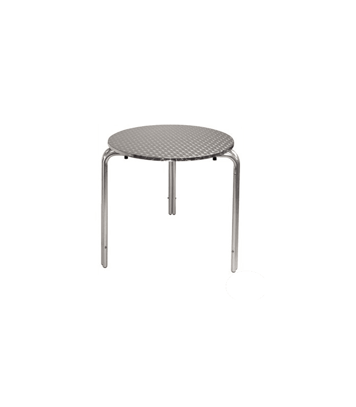 Table bistro ronde ou carrée en acier inoxydable - Equipement CHR - Table ronde 700mm