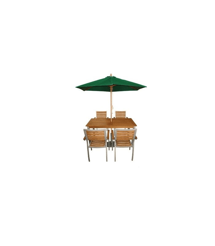 Parasol pour réception ou repas extérieur - Equipement CHR - 2.37m de hauteur et 2.5m de diamètre - Bleu