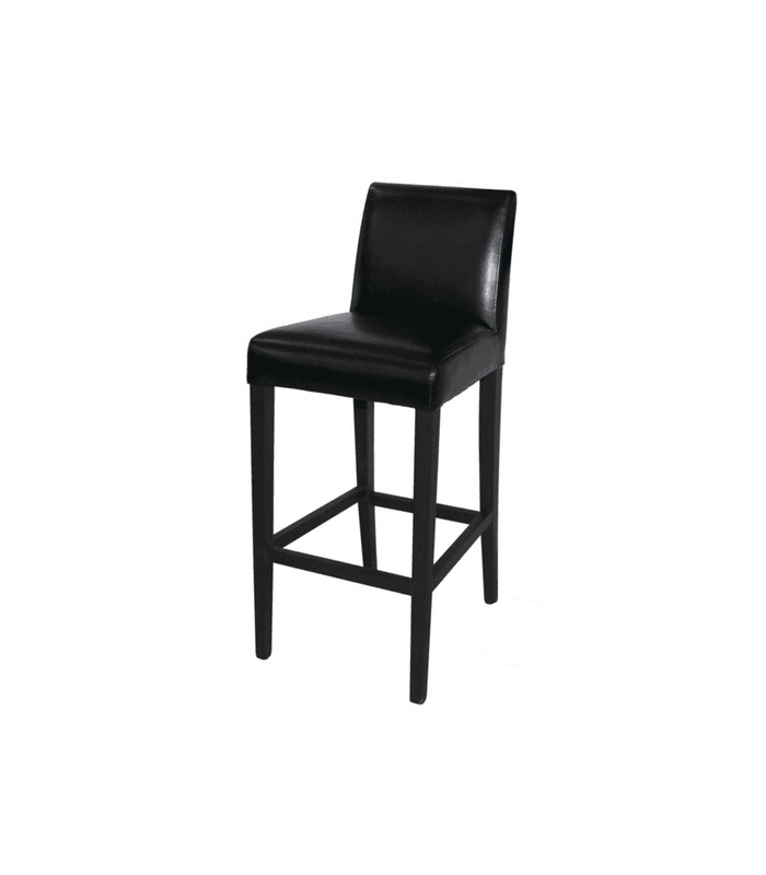 Chaise haute simili cuir intérieur - Tabouret de bar - Noir