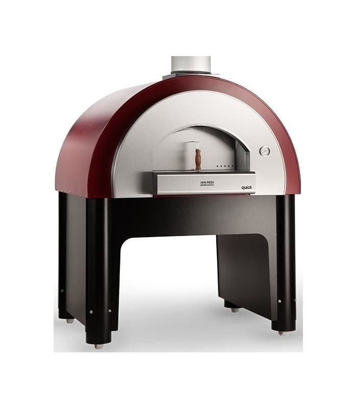 Four à pizza cuisson traditionnelle au feu de bois, capacité 7 pizzas - Avec support
