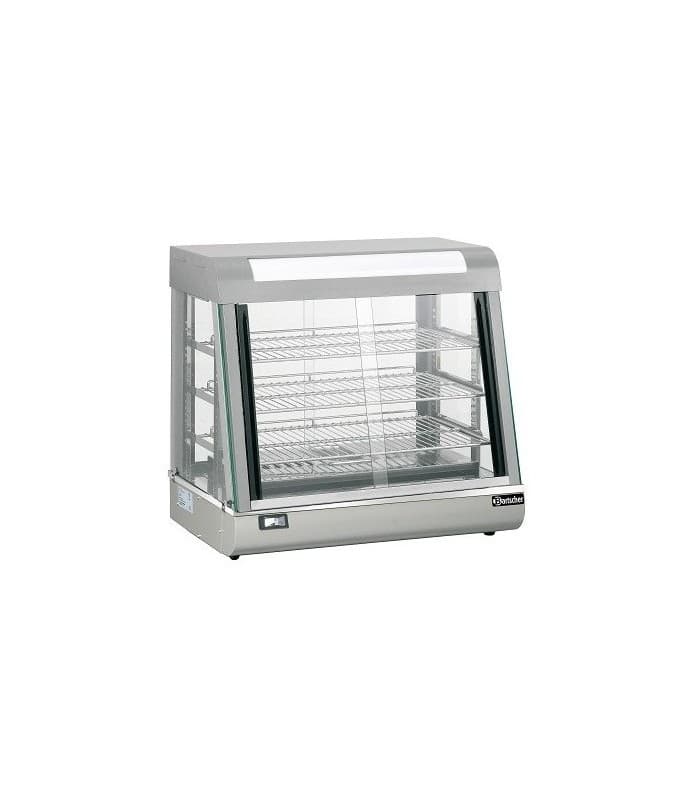 Vitrine chauffante pour aliments avec 3 étagères et thermostat - 110 Litres