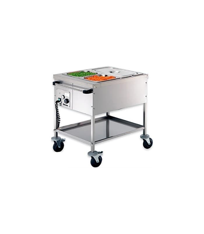 Chariot bain marie professionnel sans eau - Materiel professionnel cuisine - 3xGN1/1 (L : 1170 mm)