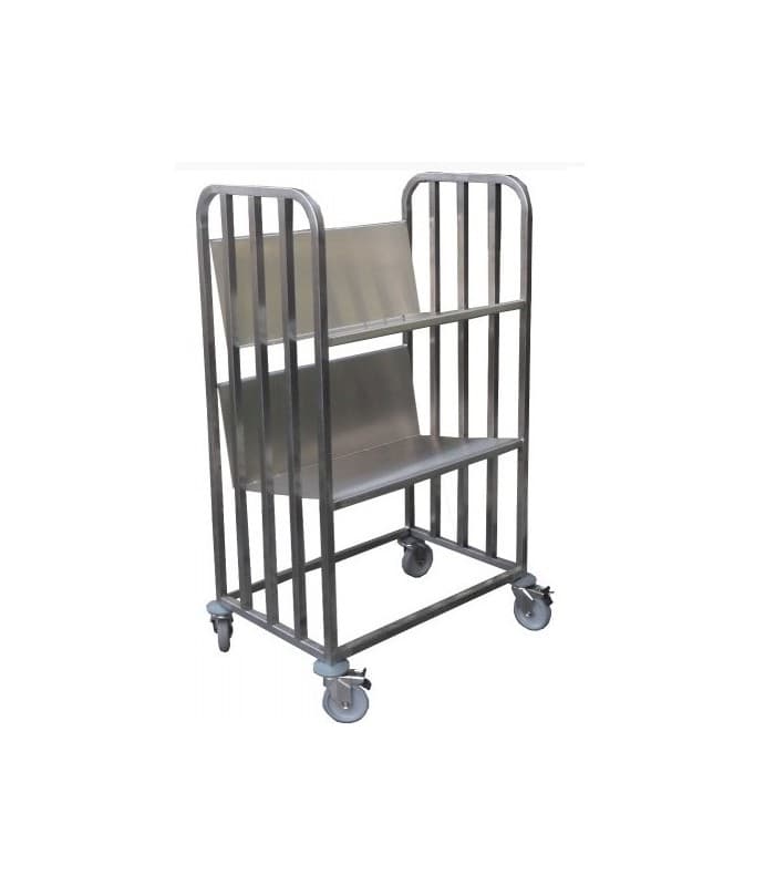 Chariot de transport assiettes 2 ou 3 niveaux - Chariot inox - 3 niveaux
