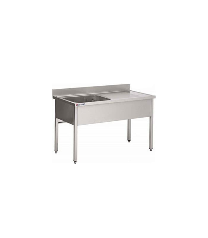 Plonge soudée professionnelle standard profondeur 700 - 1800x700x850 mm