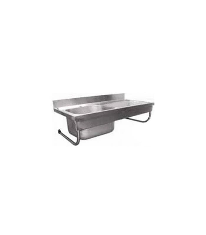 Plonge professionnelle suspendue Ă fixation murale profondeur 700 - 2 bacs - Droite 1800x700 mm