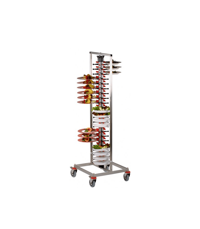 Chariot porte assiettes capacité 84 assiettes de 40 cm