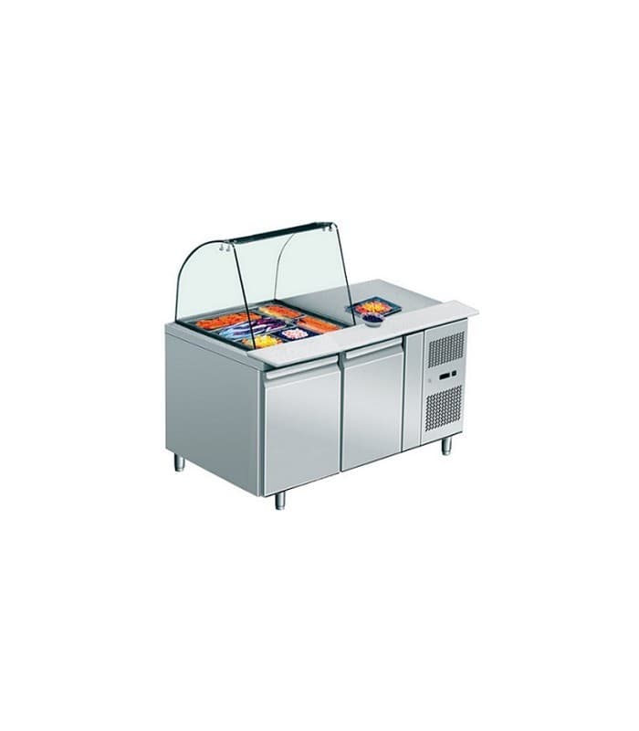Vitrine de comptoir réfrigérée saladette - Equipement frigorifique - 2 portes
