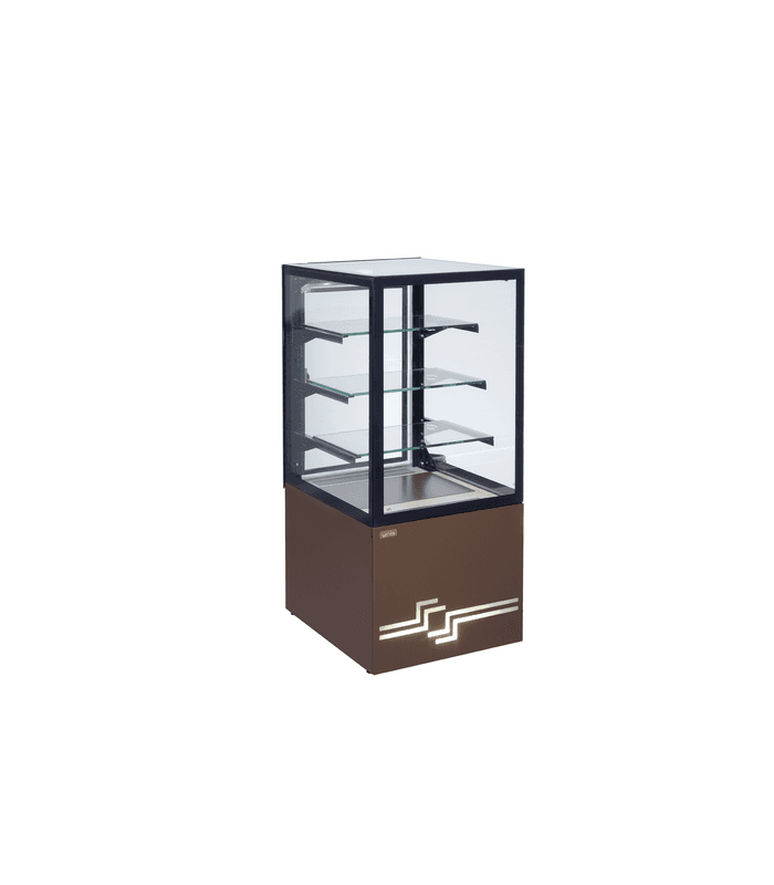 Vitrine réfrigérée de présentation pour pâtisserie positive +4°C/ +8°C - angle 45°