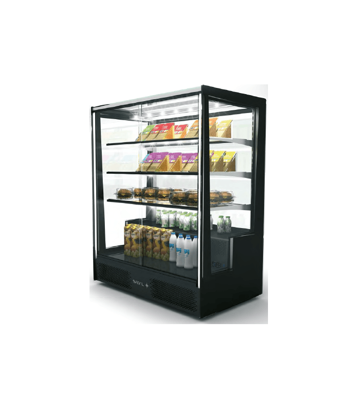 Vitrine réfrigérée de présentation positive +5°C/ +15°C, éclairage LED - A l'avant (côté client)